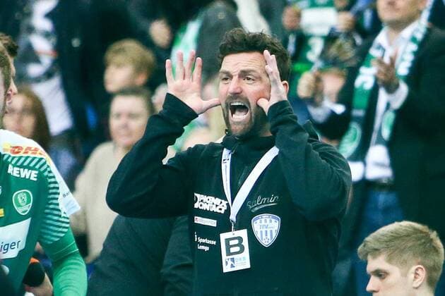 Leipzig Lemgo Handball Leipzig 11 03 2018 Arena Leipzig Handball DKB Bundesliga 24 Matchday SC DHfK Leipzig TBV Lemgo Pictured coach Florian Kehrmann Lemgo