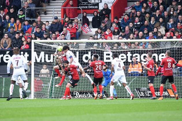 06 Clement GRENIER (gui) - 31 DANTE (gui) FOOTBALL : Guingamp vs Nice - Ligue 1 Conforama - 11 03 2018 FEP Panoramic 