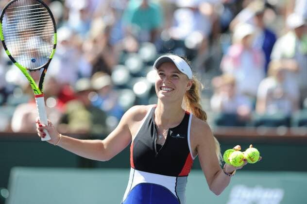 Bilder des Tages - SPORT Indian Wells - Palm Desert - California -Caroline Wozniacki Danemark TENNIS : Indian Wells 12 03 2018 chryslenecaillaud Panoramic 