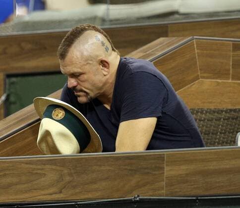 March 12, 2018 - Indian Wells, California, United States Of America - INDIAN WELLS, CA - MARCH 12: Venus Williams and Serena Williams at their match against each other during the BNP Paribas Open at the Indian Wells Tennis Garden on March 12, 2018 in Indian Wells, California...People: Chuck Liddell, Heidi Northcott. BNP Paribas Open - Day 8 - ZUMAs214 20180312_zad_s214_006 Copyright: xSMGx