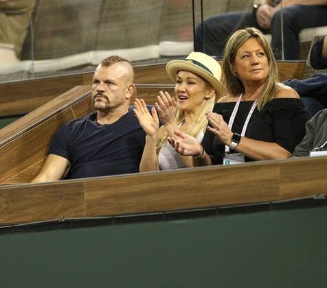 March 12, 2018 - Indian Wells, California, United States Of America - INDIAN WELLS, CA - MARCH 12: Venus Williams and Serena Williams at their match against each other during the BNP Paribas Open at the Indian Wells Tennis Garden on March 12, 2018 in Indian Wells, California...People: Chuck Liddell, Heidi Northcott. BNP Paribas Open - Day 8 - ZUMAs214 20180312_zad_s214_007 Copyright: xSMGx
