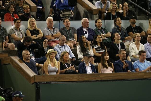 March 12, 2018 - Indian Wells, California, United States Of America - INDIAN WELLS, CA - MARCH 12: Venus Williams and Serena Williams at their match against each other during the BNP Paribas Open at the Indian Wells Tennis Garden on March 12, 2018 in Indian Wells, California...People: Chuck Liddell, Heidi Northcott. BNP Paribas Open - Day 8 - ZUMAs214 20180312_zad_s214_049 Copyright: xSMGx