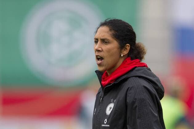Hrubesch will be relieving interim coach DFB National coach Steffi Jones Horst HRUBSCH becoming interim coach DFB national coach Steffi JONES Womens football Germany GER Slovenia SLO 6 0 World Cup qualification on 16 09 2017 in Ingolstadt A U D I S P O R T P A R K Germany a