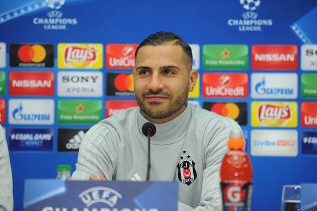 Besiktas s Football Team player Ricardo Quaresma gives a press conference PK Pressekonferenz on the eve of the team s a day before their UEFA Champions League second leg match against Bayern Munchen on March 13 , 2018 in Istanbul , Turkey. 