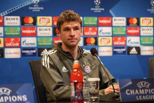 Thomas Mueller 25 Bayern Munich at the press conference answers the questions of the media Press Conference FC Bayern Muenchen Football Eighth-Finals Champions League 13 03 2018 Istanbul Istanbul Turkey Copyright: xkolbert-press ChristianxKolbertx