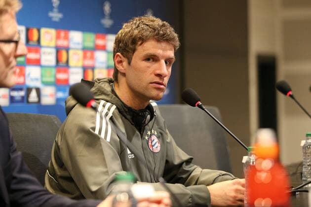 Thomas Mueller 25 Bayern Munich at the press conference answers the questions of the media Press Conference FC Bayern Muenchen Football Eighth-Finals Champions League 13 03 2018 Istanbul Istanbul Turkey Copyright: xkolbert-press ChristianxKolbertx