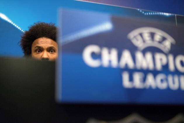 Chelsea s winger Willian Borges da Silva attends a press conference PK Pressekonferenz in Barcelona, Spain, 13 March 2018. FC Barcelona Barca will face Chelsea FC on a Champions League round of 16 second leg soccer match on 14 March 2018 at the Camp Nou stadium in Barcelona. Chelsea s press conference !ACHTUNG: NUR REDAKTIONELLE NUTZUNG!  Copyright: xEnricxFontcubertax GRAF1383 20180313-636565661630315057