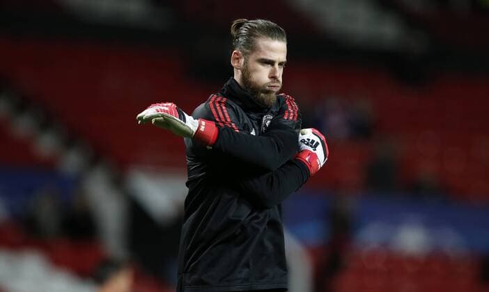 David De Gea of Manchester United ManU warms up before the Champions League Round of 16 match at Old Trafford Stadium, Manchester. Picture date: March 13th 2018. Picture credit should read: Andrew Yates Sportimage EDITORIAL USE ONLY. No use with unauthorised audio, video, data, fixture lists, club league logos or live services. Online in-match use limited to 120 images, no video emulation. No use in betting, games or single club league player publications.