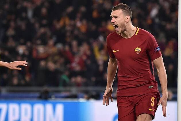 As Roma 13 03 2018 - Champions League Roma-Shakhtar Donetsk foto Antonello Sammarco Image nella foto: esultanza gol Edin Dzeko 