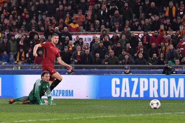 Gol Edin Dzeko Roma 1-0 Goal celebration Roma 13-03-2018 Stadio Olimpico Champions League, Ottavi di Finale. AS Roma - Shakhtar Donetsk Foto Andrea Staccioli Insidefoto andreaxstaccioli
