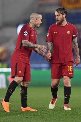 As Roma 13 03 2018 - Champions League Roma-Shakhtar Donetsk foto Antonello Sammarco Image nella foto: Radja Nainggolan-Daniele De Rossi 