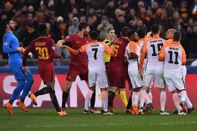 As Roma 13 03 2018 - Champions League Roma-Shakhtar Donetsk foto Antonello Sammarco Image nella foto: rissa 