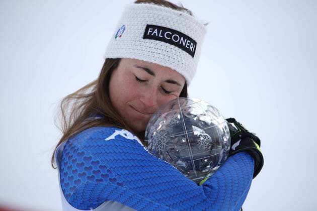 Themen der Woche - SPORT Bilder des Tages - SPORT ALPINE SKIING - FIS WC Final Are ARE,SWEDEN,14.MAR.18 - ALPINE SKIING - FIS World Cup Final, downhill, ladies. Image shows Sofia Goggia (ITA). Keywords: crystal globe. GEPAxpictures xAndreasxPranter