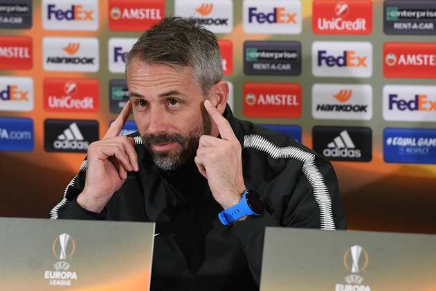 Football Europa League Press Conference FC Salzburg on 14 03 2018 in the Red Bull Arena in Salzburg Marco Rose coach Salzburg xRx