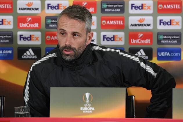 Football Europa League Press Conference FC Salzburg on 14 03 2018 in the Red Bull Arena in Salzburg Marco Rose coach Salzburg xRx