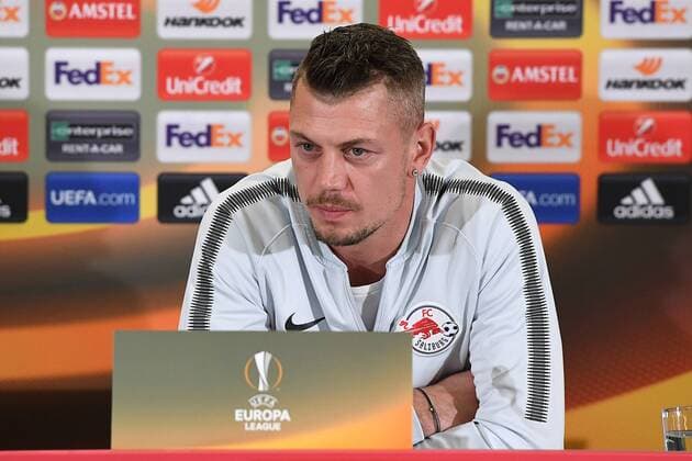Football Europa League Press Conference FC Salzburg on 14 03 2018 in the Red Bull Arena in Salzburg Alexander Walke Salzburg xRx