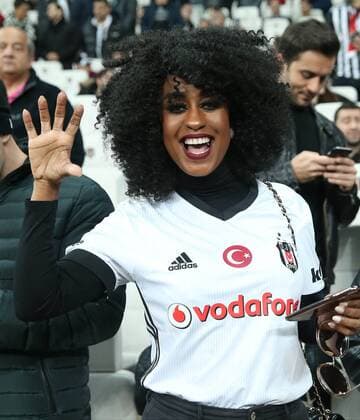 Fans of Besiktas during the Champions league second leg match between Besiktas and Bayern Munchen at Vodafone Park in Istanbul , Turkey on March 14 , 2018. 