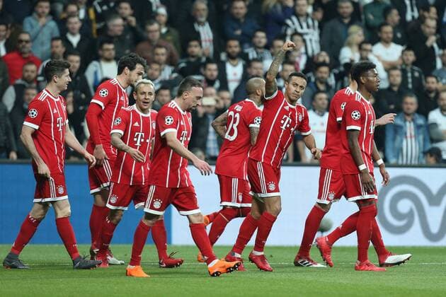 Torjubel by Thiago Alcantara 6 FC Bayern Muenchen to 0 1 Besiktas Istanbul vs Bayern Munich Soccer Round of 16 Champions League 14 03 2018 Istanbul Istanbul Turkey Copyright: xkolbert-press ChristianxKolbertx