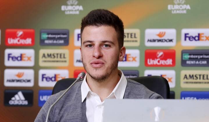 RB Leipzig PK St Petersburg Euro League St Petersburg 14 03 2018 Krestowski Stadium Football UEFA Euro League Round of 16 Re Zenit St Petersburg RB Leipzig RB Leipzig The evening before the press In the picture Diego Demme