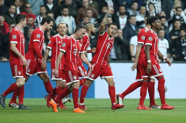 Torjubel by Thiago Alcantara 6 FC Bayern Muenchen to 0 1 Besiktas Istanbul vs Bayern Munich Soccer Round of 16 Champions League 14 03 2018 Istanbul Istanbul Turkey Copyright: xkolbert-press ChristianxKolbertx