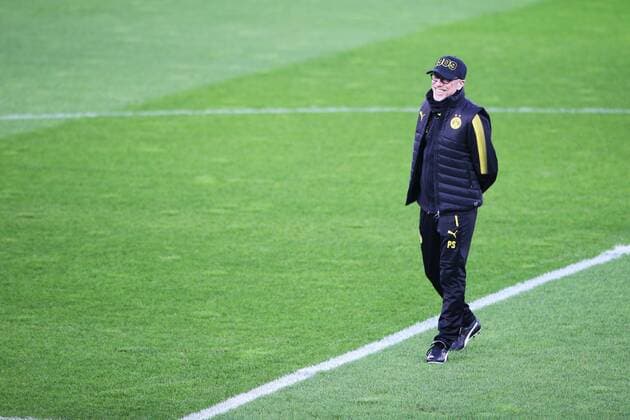 SOCCER - UEFA EL, RBS vs Dortmund SALZBURG,AUSTRIA,14.MAR.18 - SOCCER - UEFA Europa League, Red Bull Salzburg vs Borussia Dortmund, preview, training of Dortmund. Image shows head coach Peter Stoeger (Dortmund). GEPAxpictures xMathiasxMandl