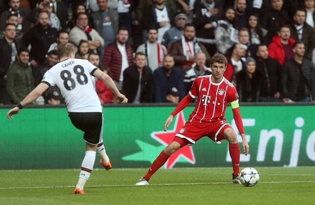 Fußball, CL, Besiktas Istanbul - Bayern München Bayern Munich™s Thomas Müller during Besiktas - Bayern Munich UEFA Champions League round of 16 second leg soccer match in Vodafone Arena, Istanbul, Turkey, Mar 14, 2018.  Copyright: TolgaxAdanali 15949799