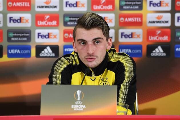 Football Europa League Press Conference Borussia Dortmund on 14 03 2018 in the Red Bull Arena in Salzburg Maximilian Philipp Dortmund xRx