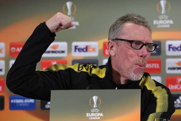 Football Europa League Press Conference Borussia Dortmund on 14 03 2018 in the Red Bull Arena in Salzburg Peter Stöger head coach Dortmund xRx