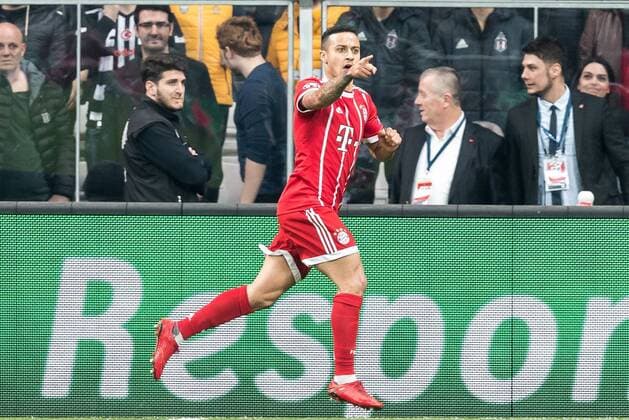 Thiago Alcantara do Nascimento of FC Bayern Munich during the UEFA Champions League round of 16 match between Besiktas AS and Bayern Munchen at the Vodafone Arena on March 14, 2018 in Istanbul, Turkey UEFA Champions League 2017 2018 xVIxVIxImagesx xGerritxvanxKeulenxIVx 10345202