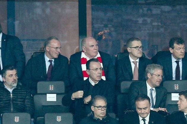 l r Chairman of the Board Karl Heinz Rummenigge FC Bayern Muenchen President Uli Hoeness FC Bayern Muenchen Deputy Chairman Jan Christian Dreesen FC Bayern Muenchen Besiktas Istanbul vs FC Bayern Muenchen Football Eighth-final Champions League 14 03 2018 Istanbul Istanbul Turkey Copyright: xkolbert-press ChristianxKolbertx