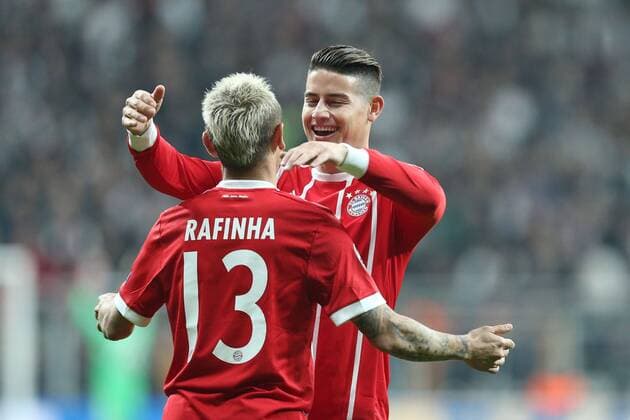 Rafinha 13 FC Bayern Muenchen and James Rodriguez 11 FC Bayern Muenchen over Besiktas own goal to 0 2 Besiktas Istanbul vs Bayern Munich Soccer Eighth-final Champions League 14 03 2018 Istanbul Istanbul Turkey Copyright: xkolbert-press ChristianxKolbertx