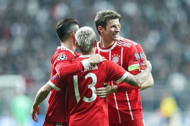 Rafinha 13 FC Bayern Muenchen and James Rodriguez 11 FC Bayern Muenchen Thomas Mueller 25 FC Bayern Muenchen over Besiktas own goal to 0 2 Besiktas Istanbul vs FC Bayern Muenchen Soccer Eighth-final Champions League 14 03 2018 Istanbul Istanbul Turkey Copyright: xkolbert-press ChristianxKolbertx