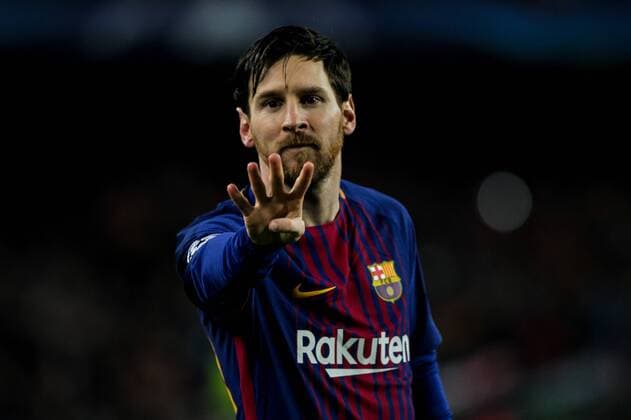 Bilder des Tages - SPORT FuÃŸball, CL, FC Barcelona - FC Chelsea 14th March 2018, Camp Nou, Barcelona, Spain; UEFA Champions League football, round of 16, 2nd leg, FC Barcelona Barca versus Chelsea; Lionel Messi of FC Barcelona celebrates his goal in 3rd minute  ActionPlus12001546