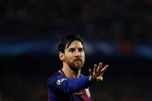 Fußball, CL, FC Barcelona - FC Chelsea FC Barcelona Barca s Argentinian striker Lionel Messi jubilates the first goal of the team during the UEFA Champions League round of 16 second leg match between FC Barcelona and Chelsea at the Camp Nou stadium in Barcelona, Catalonia, Spain, 14 March 2018. FC Barcelona vs. Chelsea !ACHTUNG: NUR REDAKTIONELLE NUTZUNG!  Copyright: xAlejandroxGarciax BCN002 20180314-636566584986513176