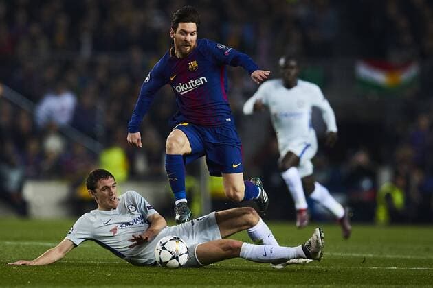 14 03 2018 xslx Football Champions League Eighth Final FC Barcelona Chelsea London emspor v Lionel Messi FC Barcelona Andreas Christensen Chelsea London Barcelona