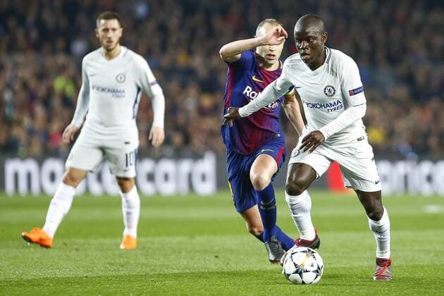 Chelsea FC midfielder Ngolo Kante (7) during the UEFA Champions League match between FC Barcelona Barca and Chelsea FC at Camp Nou Stadium corresponding of round of 16, second leg on March 14, 2018 in Barcelona, Spain. (Credit: Urbanandsport Cordon Press)  xUrbanandsportx xSPAINx-xFCxBARCELONAx-xCHELSEAxFCx-xCHAMPIONSx-xLEAGUEx