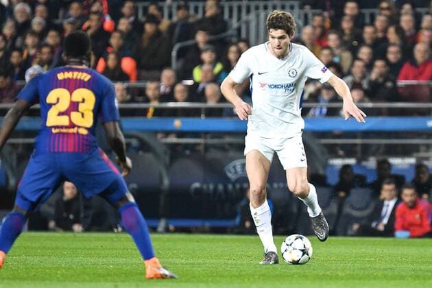 FC Barcelona Barca v Chelsea UEFA Champions League Marcos Alonso of Chelsea during the UEFA Champions League match at Camp Nou, Barcelona Content Not Available For UK Newspapers Copyright: xKristianxKanex FIL-11502-0045