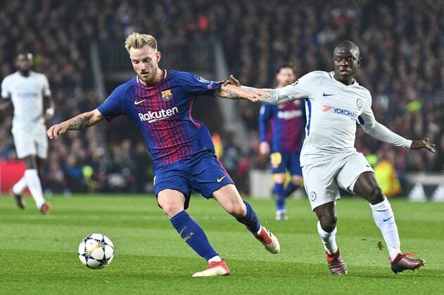 FC Barcelona Barca v Chelsea UEFA Champions League Ivan Rakiti? of FC Barcelona (left) and Ngolo Kante of Chelsea (right) during the UEFA Champions League match at Camp Nou, Barcelona Content Not Available For UK Newspapers Copyright: xKristianxKanex FIL-11502-0052