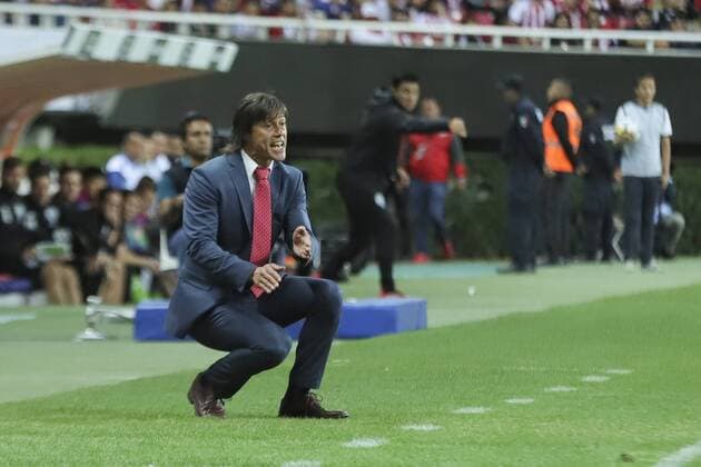 The head coach of Mexico s Chivas Matias Almeyda reacts during a second leg match of the Concacaf Champions League quarter finals against US Seattle Sounders, at the Akron Stadium, in Guadalajara, Jalisco, Mexico, 14 March 2018. Chivas of Mexico vs Seattle Sounders of US !ACHTUNG: NUR REDAKTIONELLE NUTZUNG!  Copyright: xCarlosxZepedax MEX75 20180315-636566848705107620