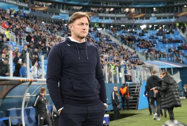 St Petersburg RB Leipzig Soccer Euro League St Petersburg 15 03 2018 Krestowski Stadium Soccer UEFA Euro League Round of 16 Relegation FK Zenit St Petersburg vs RB Leipzig The picture shows coach Ralph Hasenhüttl Hasenhuettl RB Leipzig