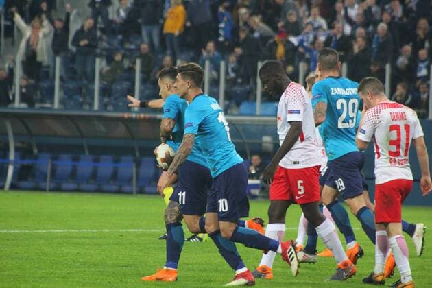 March 15, 2018 - Saint Petersburg, Russia - Russian Federation. Saint-Petersburg. Arena Saint-Petersburg. The UEFA Europa League. Zenit - RB Leipzig. Football match. Round of the Playoffs. The UEFA Europa League, Zenit - RB Leipzig  - ZUMAl75_ 20180315_zaf_l75_038 Copyright: xMaksimxKonstantinovx