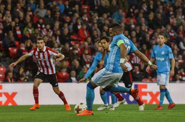 Olympique Marseille s Dimitri Payet scores a goal during the UEFA Europa League round of 16 match between Athletic Bilbao and Olympique Marseille in Bilbao, Basque Country, Spain, 15 March 2018. Athletic Bilbao vs. Olympique Marseille !ACHTUNG: NUR REDAKTIONELLE NUTZUNG!  Copyright: xMiguelxTonax BIL00 20180315-636567433052888672