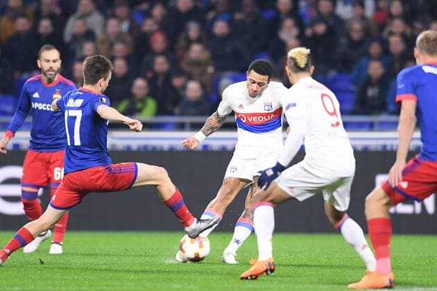 11 MEMPHIS DEPAY (OL) FOOTBALL : Lyon vs CSKA Moscou - Ligue Europa - 15 03 2018 FEP Panoramic 