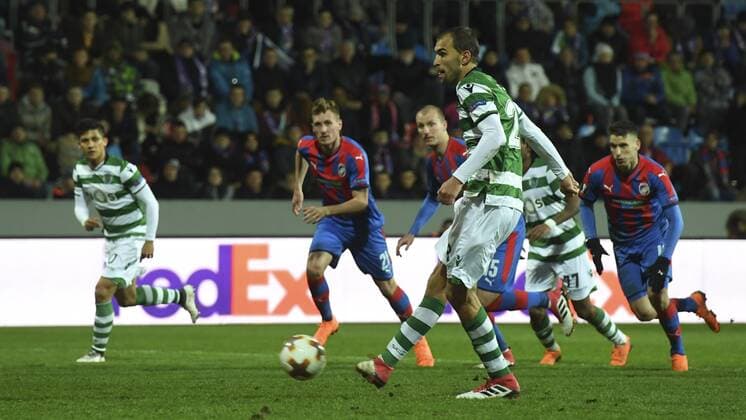 Bas Dost of Sporting in action during the second leg of the quarterfinal match of the Europe League in Pilsen, Czech Republic, March 15, 2018. (CTKxPhoto MichalxKamaryt) CTKPhotoP201803151173801  kmt 13