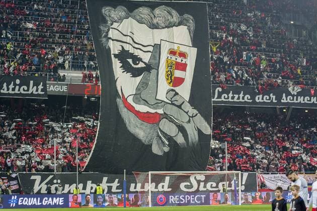 Football UEFA Europa League EL Season 2017 2018 Eighth finals RB Salzburg Borussia Dortmund in Salzburg Austria The fans of RB Salzburg show a choreography before the match Copyright: xKirchner FalkxDezortx