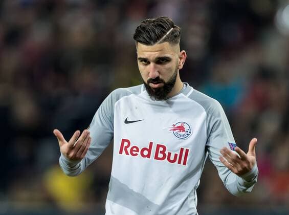 Salzburg Austria 15 03 2018 UEFA Europa League 2017 18 Season Round of 16 Second leg Red Bull Salzburg BV Borussia Dortmund Munas Dabbur FCs gestures gestures DeFodi048