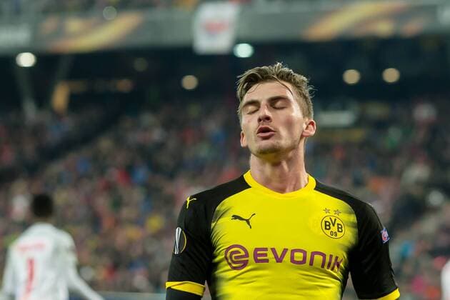 Salzburg Austria 15 03 2018 UEFA Europa League 2017 18 Season Round of 16 Second leg Red Bull Salzburg BV Borussia Dortmund Maximilian Philipp BVB gestures gestures DeFodi048