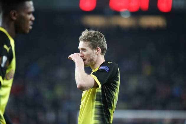 Bilder des Tages - SPORT SOCCER - UEFA EL, RBS vs Dortmund SALZBURG,AUSTRIA,15.MAR.18 - SOCCER - UEFA Europa League, round of 16, Red Bull Salzburg vs Borussia Dortmund. Image shows Andre Schuerrle (Dortmund). GEPAxpictures xChristianxWalgram