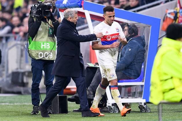 BRUNO GENESIO (ENTRAINEUR LYON) - 20 MARCAL (OL) - COLERE - ALTERCATION FOOTBALL : Lyon vs CSKA Moscou - Ligue Europa - 15 03 2018 FEP Panoramic 