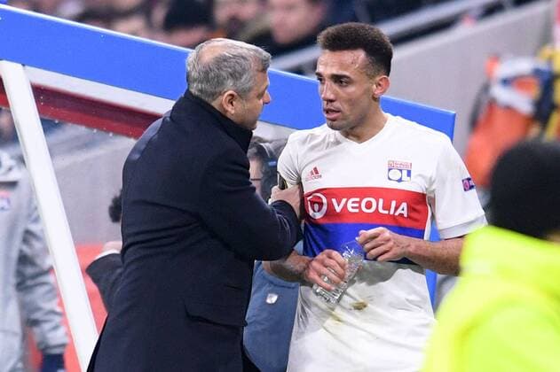 BRUNO GENESIO (ENTRAINEUR LYON) - 20 MARCAL (OL) - COLERE - ALTERCATION FOOTBALL : Lyon vs CSKA Moscou - Ligue Europa - 15 03 2018 FEP Panoramic 